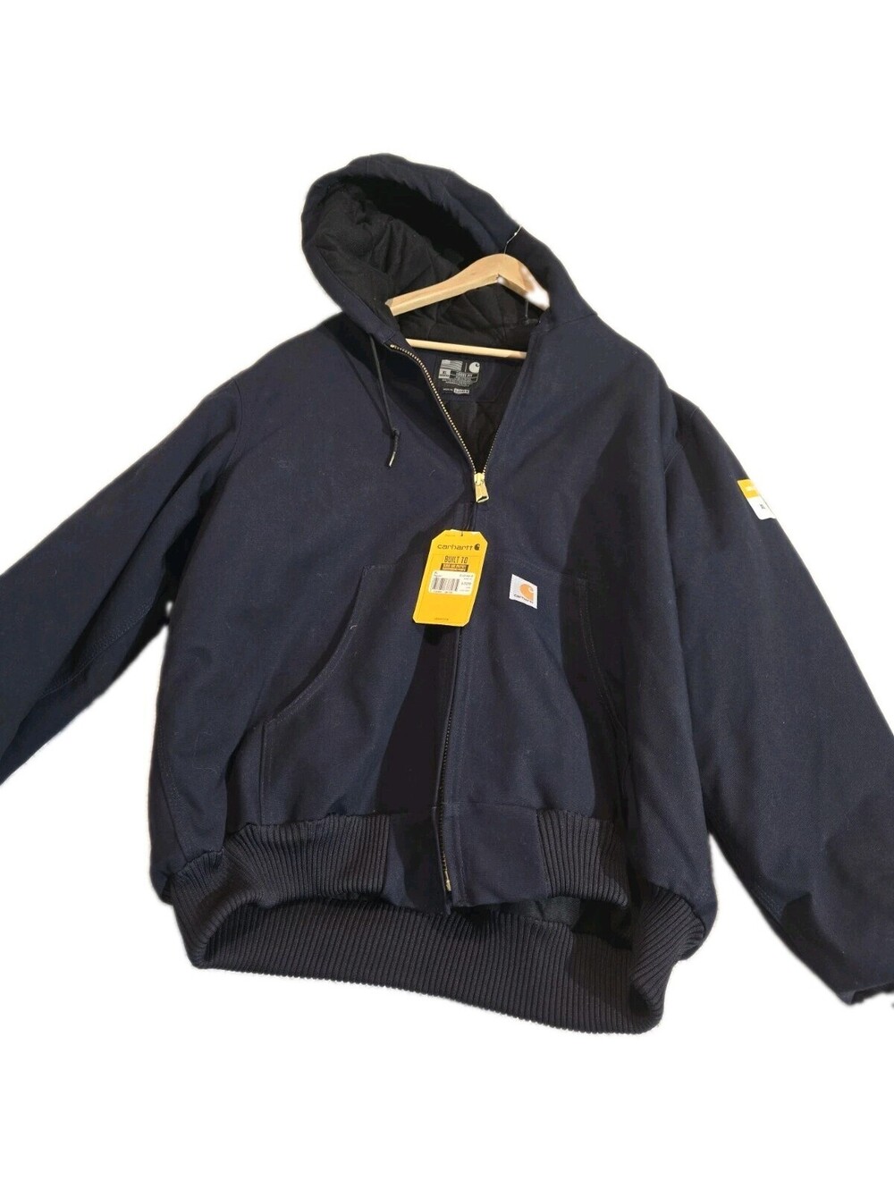 carhartt duck canvas jacket quilted lined hooded NWT Navy Lined 0j0140